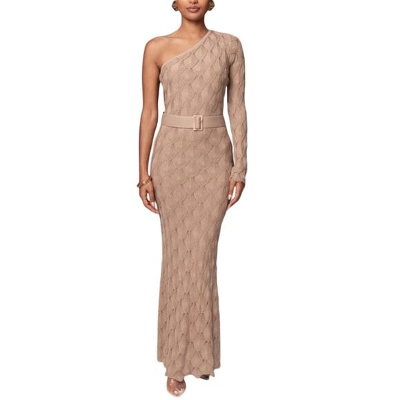 Jluxlabel La Costa One Shoulder Maxi Dress Diamond Shape Knit Size XS NWT - Picture 1 of 8